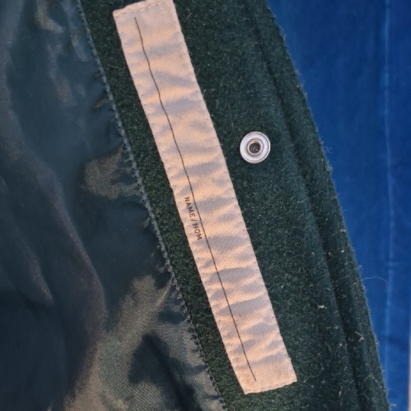 Green and Cream Varsity Letterman Jacket with AM Patch - Picture 5 of 8